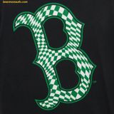  Áo Phông MLB Checkerboard Clipping Logo Overfit Short Sleeve T-Shirt BOS (Black) 3ATSO0233-43BKS 