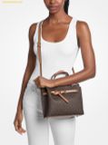  Túi Xách Michael Kors Emilia Small Signature Logo Satchel - Brown 