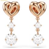  Bông Tai, Khuyên Tai Swarovski Lifelong Heart drop earrings Heart, White, Rose gold-tone plated 5517942 