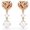 Bông Tai, Khuyên Tai Swarovski Lifelong Heart drop earrings Heart, White, Rose gold-tone plated 5517942