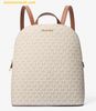 Balo Michael Kors Cindy Large Signature Logo Backpack Màu Trắng Logo