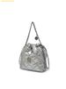  Túi Đeo Chéo MLB Basic Quilted PU Mini Bucket Crossbody Bag New York Yankees Silver 3ACRBQ16N-50SIS 