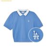 Áo Crop MLB Women's Color Block Crop Collar T-Shirt LA (Sky Blue) 3FPQB0333-07SBS