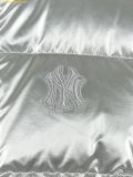 Áo Khoác Phao MLB Women's Crop Metal Glossy Curved Padded NY (Silver) 3FDJB2346-50SIS 