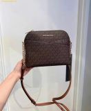  Túi Đeo Chéo Michael Kors Jet Set Travel Medium Logo Dome Crossbody Bag 35F1GTVC6B Nâu Logo 