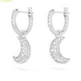  Bông Tai, Khuyên Tai Swarovski Luna drop earrings Moon, White, Rhodium plated 5666157 