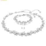  Bộ Dây Chuyền, Lắc , Bông Tai Swarovski Constella set Mixed cuts, White, Rhodium plated 5738285 