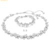  Bộ Dây Chuyền, Lắc , Bông Tai Swarovski Constella set Mixed cuts, White, Rhodium plated 5738285 