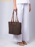  Túi Tote Michael Kors Jet Set Travel Signature Medium Double Pocket Tote Brown 35F3GTVT3B 