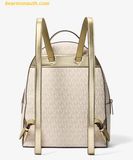 Balo Michael Kors Sheila Medium Two-Tone Signature Logo Backpack Pale Gold 35F4G6HB6M 