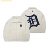  Áo Khoác Lông MLB Basic Mega Logo Stand-Neck Fleece Jumper DT 3AFDB0326-46CRS - Trắng Kem 