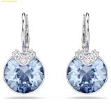  Bông Tai, Khuyên Tai Swarovski Bella V drop earrings Round cut, Blue, Rhodium plated 5734234 