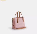  Túi Tote Coach Mollie Tote Bag 25 In Signature Canvas With Charms Powder Pink CER24 