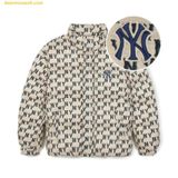  Áo Khoác Phao MLB Classic Monogram Print Short Padding NY 3ADJM0736-50CRD - Trắng Kem 