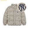 Áo Khoác Phao MLB Classic Monogram Print Short Padding NY 3ADJM0736-50CRD - Trắng Kem