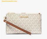  Ví Dài Michael Kors Jet Set Travel smartphone wallet with our exclusive logo 35F8GTVW0B Trắng Logo 