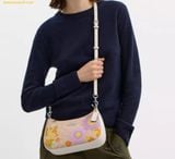  Túi Đeo Vai Coach Teri Shoulder Bag In Signature Canvas With Floral Print CBG173 Hoa Tím 