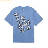  Áo Phông MLB Checkerboard Clipping Logo Overfit Short Sleeve T-Shirt LA L. Cobalt Blue 3ATSO0233-07CBL 