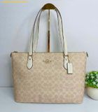  Túi Tote Coach Gallery Tote Bag In Signature Canvas CW381 Chalk 