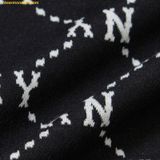  Áo Polo MLB Women's Diamond Monogram Jacquard Collar T-Shirt NY (Black) 3FPQM0243-50BKS 