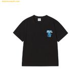  Áo Phông ADLV Woman Fuzzy Font Dragon Short Sleeve T-Shirt Đen 