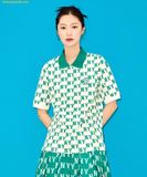  Áo Polo MLB Women's Classic Monogram Allover Pattern Carat NY (Neon Green) 3FPQM0233-50GNN 