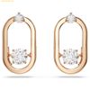 Bông Tai, Khuyên Tai Swarovski Round cut, Oval shape, White, 18k rose gold finish 5468118 