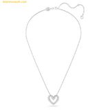  Dây Chuyền Swarovski Una Pendant Heart, Small, White, Rhodium Plated 5625533 