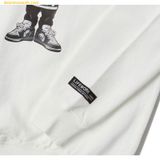  Áo Sweat Lifework Mono Hip Dog Sweatshirt Lw221Mt106 In Hình Chó Đại Ca Đội Nón - Trắng 