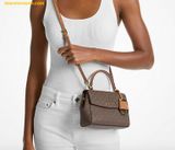  Túi Đeo Chéo Michael Kors MK Ava Extra-Small Signature Logo Crossbody Bag Màu Nâu 