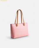  Túi Tote Coach Station Tote Bag - Signature Canvas Pink CEA21 