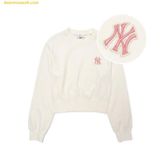  Áo Sweat Crop MLB Women's Basic Velvet Crop Man-to-Man NY (Ivory) 3FMTB0924-50IVS 