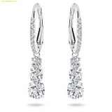  Bông Tai Swarovski Stilla Attract hoop earrings Round cut, White, Rhodium plated 5416155 