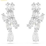  Bông Tai, Khuyên Tai Swarovski Matrix drop earrings Mixed cuts, White, Rhodium plated 5700418 