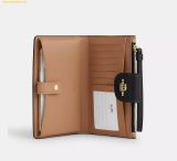  Ví Dài Coach Phone Wallet In Signature Canvas Tan Black C2869 