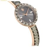  Đồng Hồ Swarovski Matrix bangle watch Swiss Made, Crystal bracelet, Gray, Rose gold-tone finish 5679887 