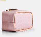  Túi Đeo Vai Coach Rowan Bucket Bag In Signature Canvas With Charms Powder Pink CEA23 