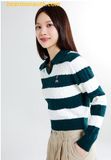  Áo Sweater Len SAPO Cable Semi-Open Sweater SPKWE49G40 - Xanh Green 