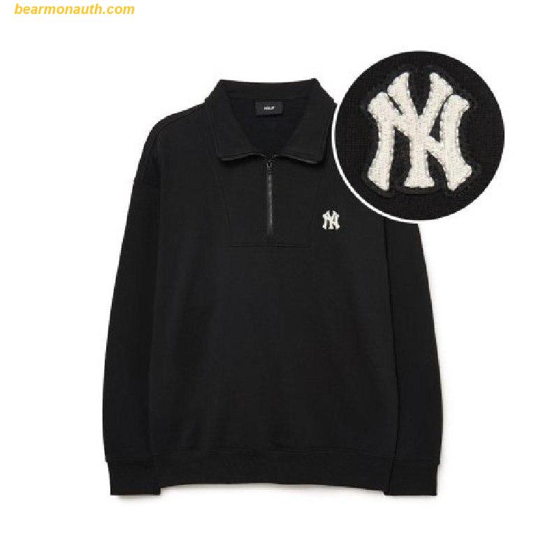 Áo Sweat MLB Basic Small Logo Half Zip-Up Overfit Man-to-Man