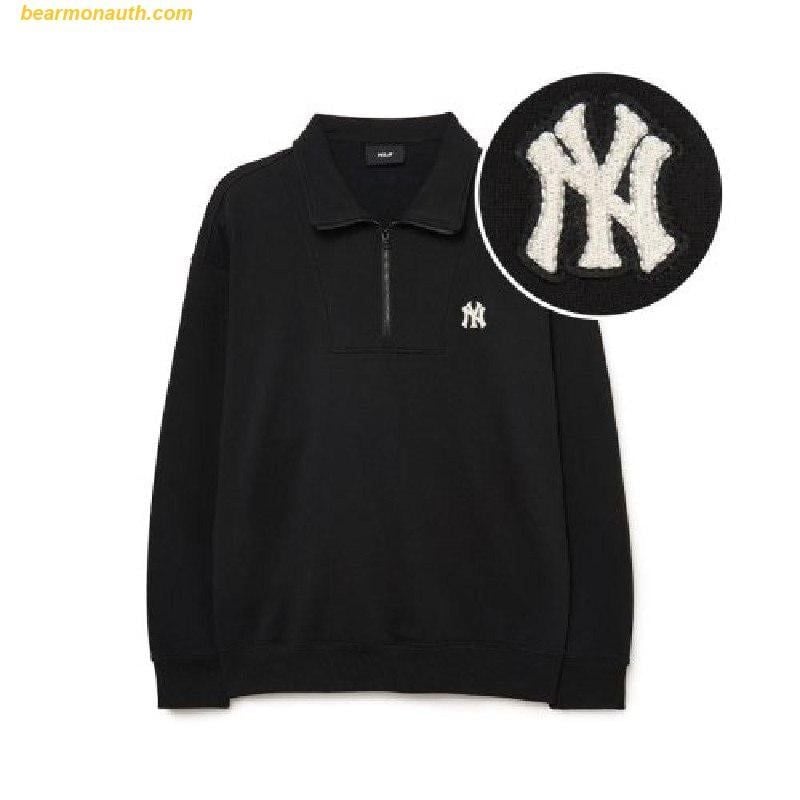 Áo Sweat MLB Basic Small Logo Half Zip-Up Overfit Man-to-Man