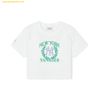 Áo Crop MLB Women's Varsity Sports Semi-Crop Short Sleeve T-Shirt NY (White) 3FTSV0443-50WHS