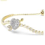  Lắc Tay Swarovski Idyllia bracelet Mixed cuts, Heart with arrow, White, 18K gold finish 5744061 