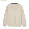  Áo Khoác Cardigan MLB Monogram Jersey Boston Red Sox 3AKCM0344-43CRD Trắng Kem 