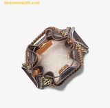  Túi Xách Michael Kors Mina Small Logo Crossbody Bag 32S1G4MC1B Nâu Logo 