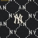  Áo Polo MLB Women's Diamond Monogram Jacquard Collar T-Shirt NY (Black) 3FPQM0243-50BKS 