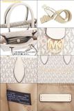  Túi Tote Michael Kors Mirella S Signature Logo Xbody Bag 35R5G7ZT1B - Trắng Logo 