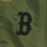 Áo Khoác gió MLB Basic Nylon Padded Flight Jacket BOS (Khaki) 3AJPB0331-43KAS Xanh Olive 