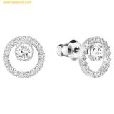  Khuyên Tai, Bông Tai Swarovski Creativity Stud Earrings White, Rhodium Plated 