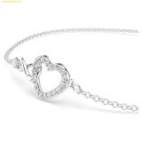  Vòng Tay, Lắc Tay SWAROVSKI Hyperbola bracelet Infinity and heart, White, Rhodium plated 5524421 