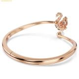  Vòng Tay, Lắc Tay SWAROVSKI Swan bangle Dancing swan, Red, Rose gold-tone plated 5734556 
